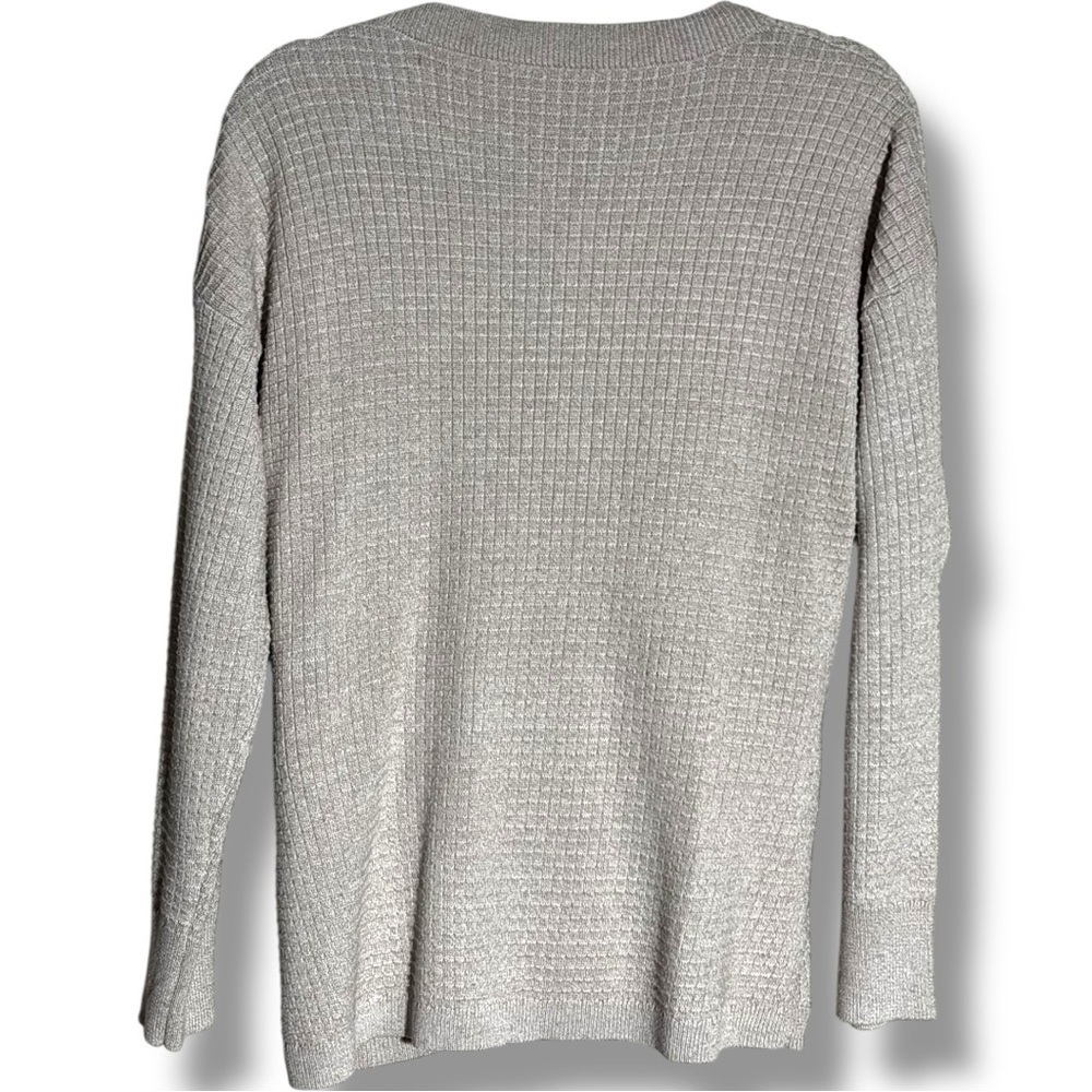 Unbranded Chic Cozy Cream V-Neck Wrap Front Long Sleeve Knit Size Large Sweater - Picture 16 of 16